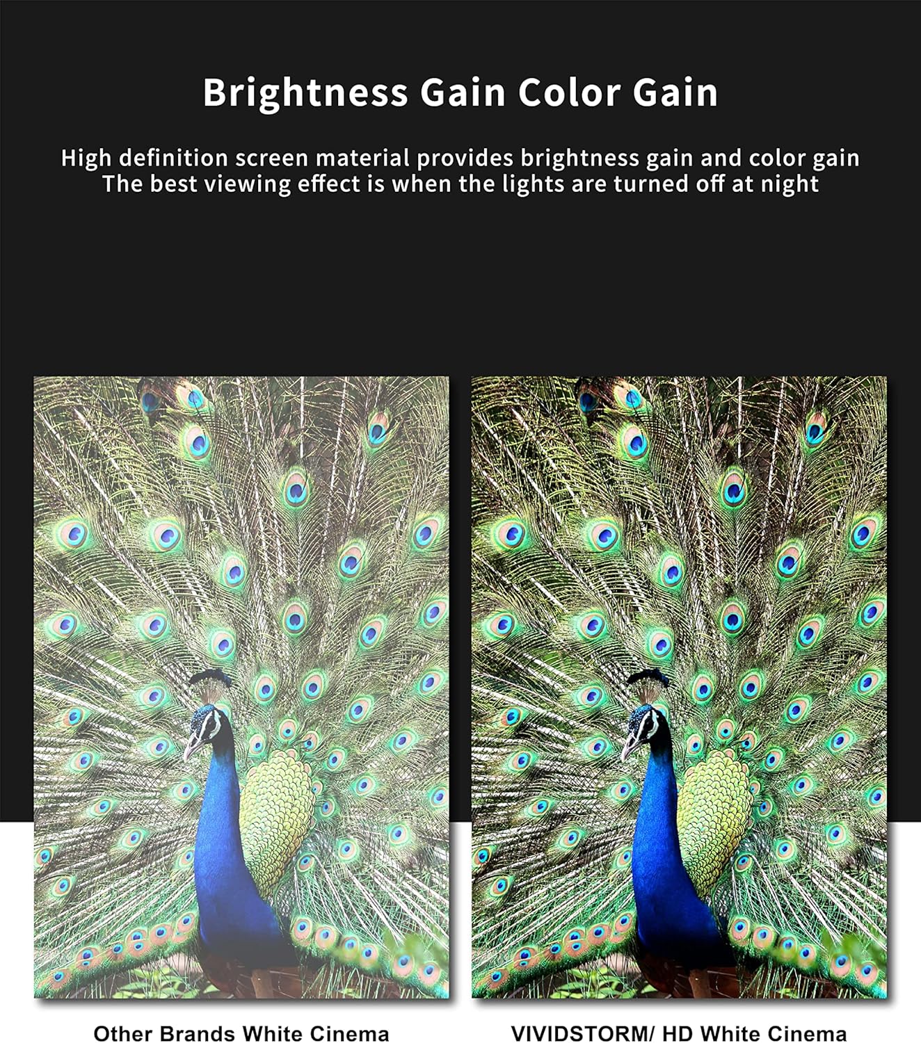 VIVIDSTORM-Screen Projector S 92 inch Motor Rollable Foldaway Portable Screen with White Cinema PVC, 4k 3D HD Gaming/Office Room,Compatible with Standard Projector,VWSDSTW92H