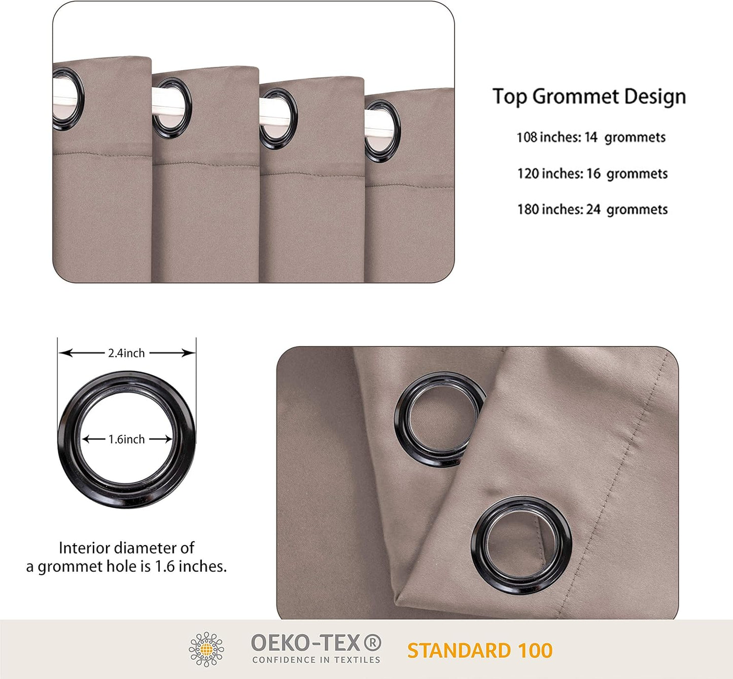 BONZER Room Divider Curtain Total Privacy Wall Noise Reducing Extra Wide Blackout Curtains for Patio Sliding Glass Door, 108L x 120W Inch (9L x 10W ft), 1 Panel, Khaki