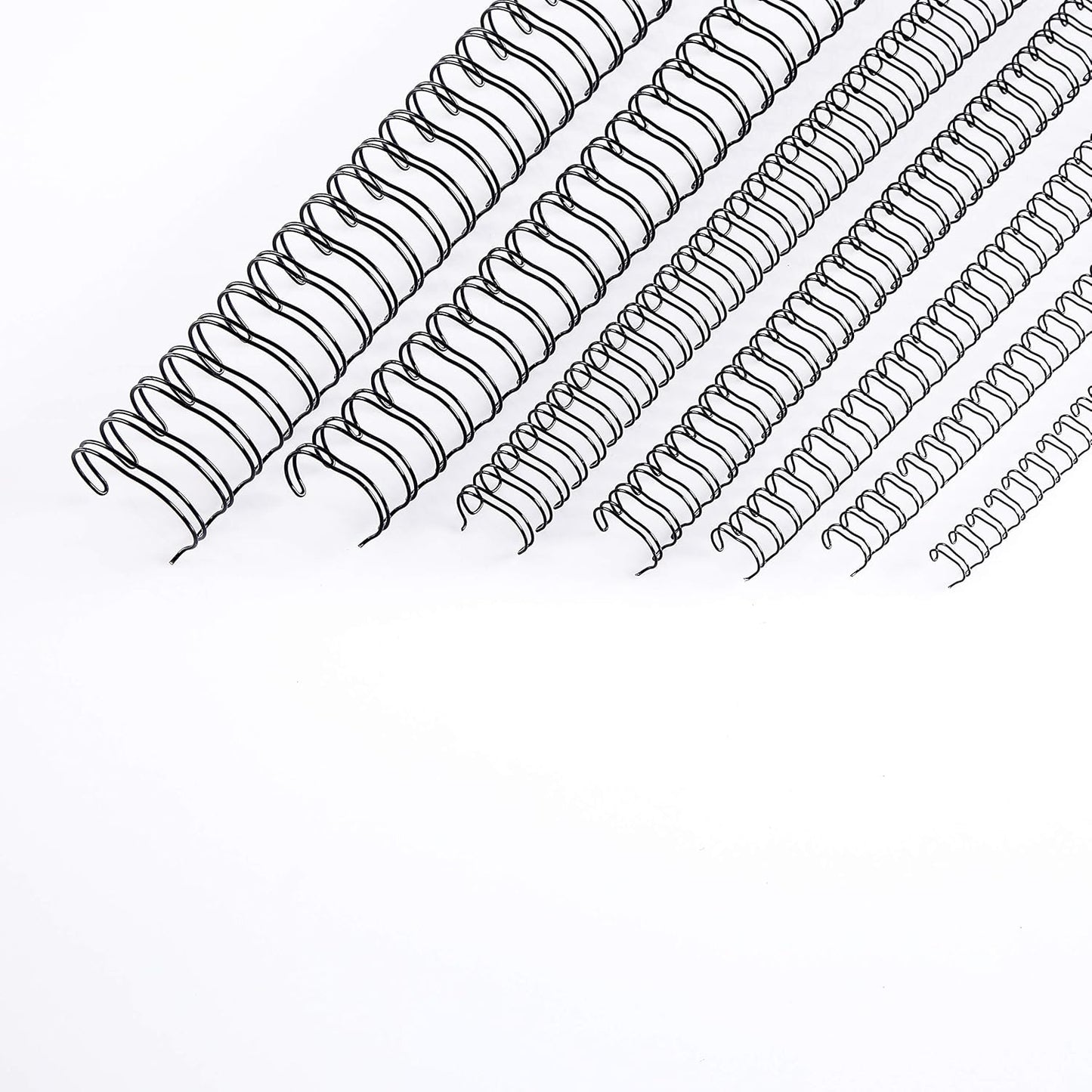 BNC Double Loop Wire Binding Rings Letter Size 3:1 Loops 32 Holes Black Color Pack of 100 (1/4 Inches)