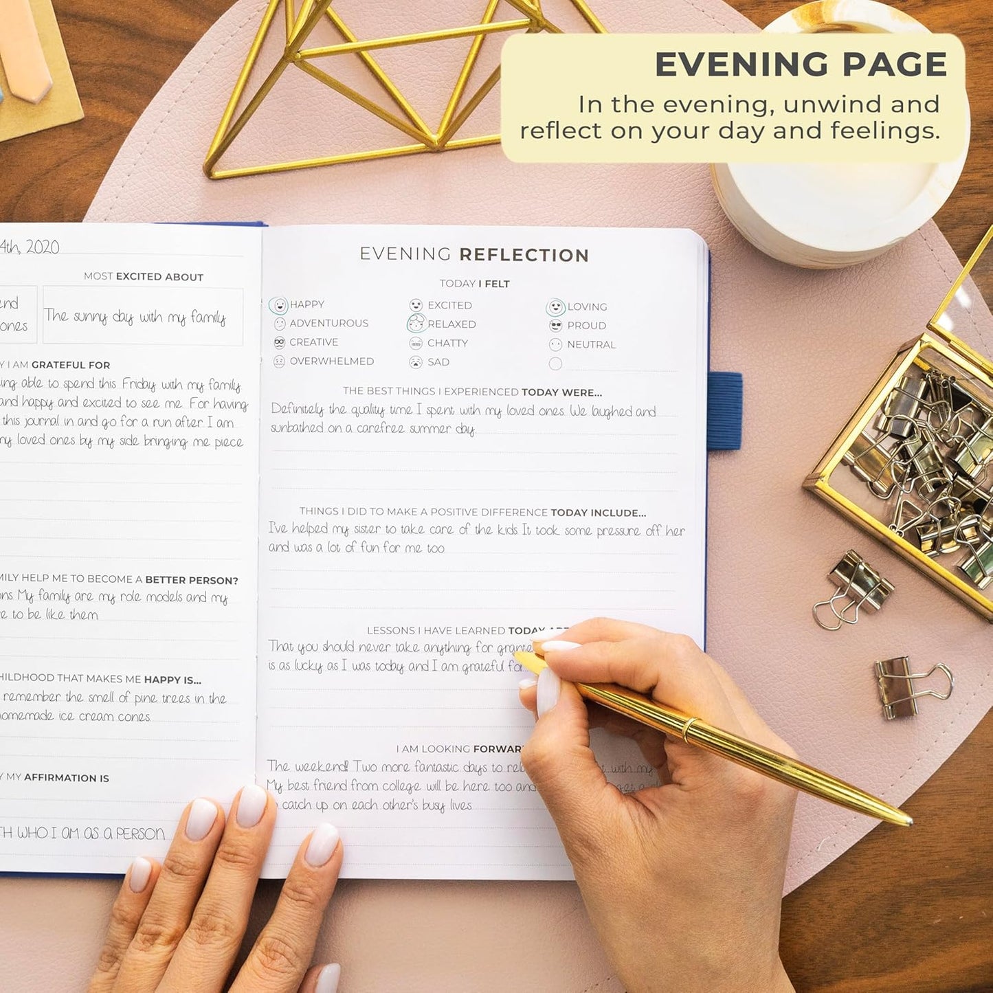 Clever Fox Gratitude Journal – Happiness, Positivity & Affirmation Daily Journal – Inspirational Daily Notebook – 3 Months, A5 (Mystic Blue)