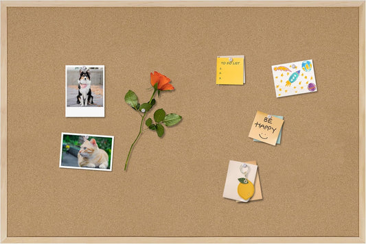 Cork Board Bulletin Board,36x24 Cork Board for Office with Pin Oak Wood Boards,Message Board or Vision Board Decoration.