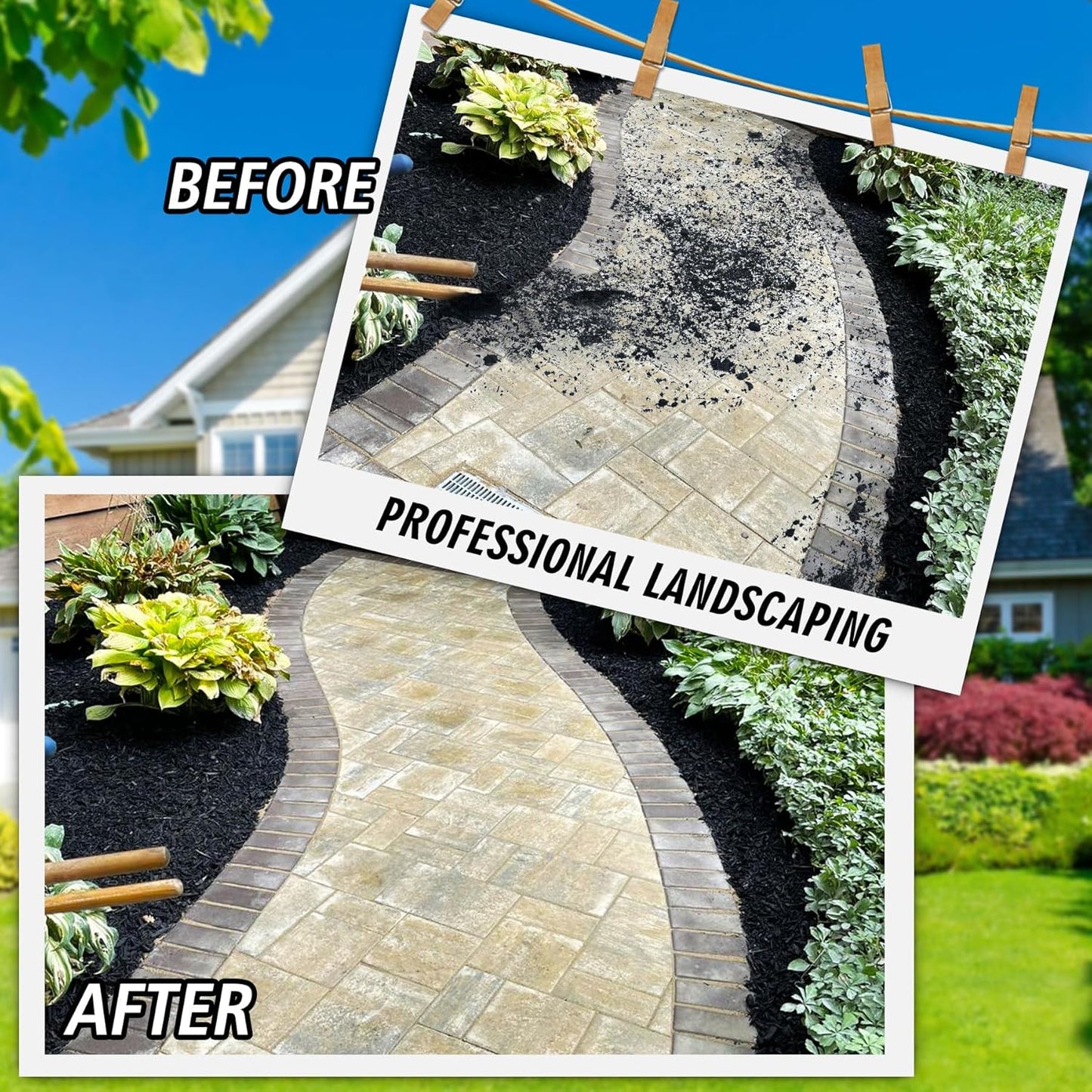 Mulch Glue & Gravel Binder - 1 Gallon / 128oz Rock Glue for Landscaping, Garden, Walkway - Ready to Use, Strong Pea Gravel Stabilizer for Lockdown Sticky Rocks, Pebble, Bark, Rubber, Sand, Stone