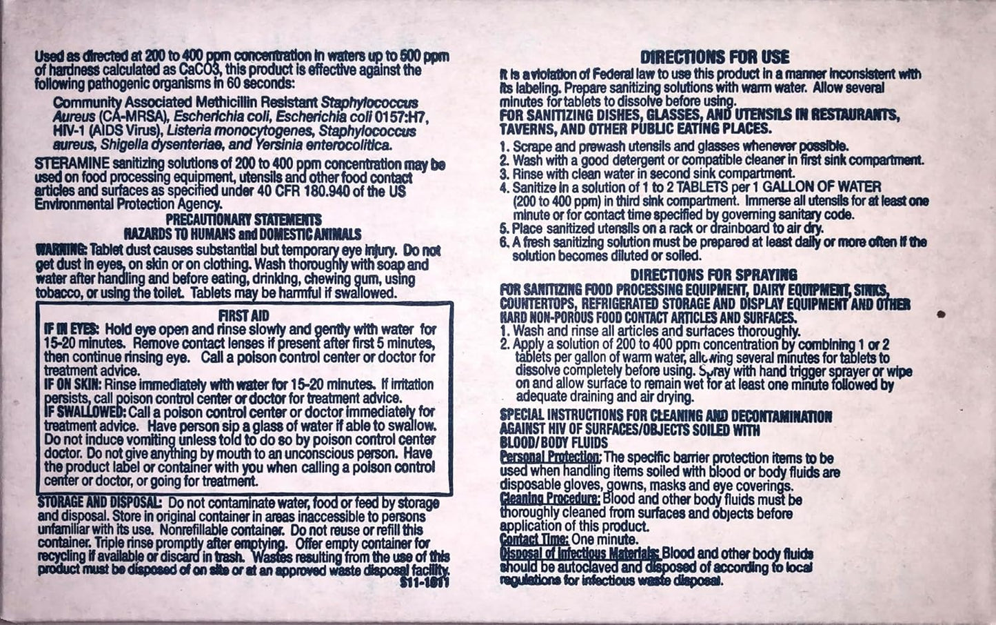 6 Bottles Steramine Sanitizer Tablet w/ 15 QT-10 Test Strip, Multi Purpose Steramine Sanitizing Tab for Food Contact Surface, Kitchen, Restaurant, Diner & Food Service by FryOilSaver Co. (900 Tablets)