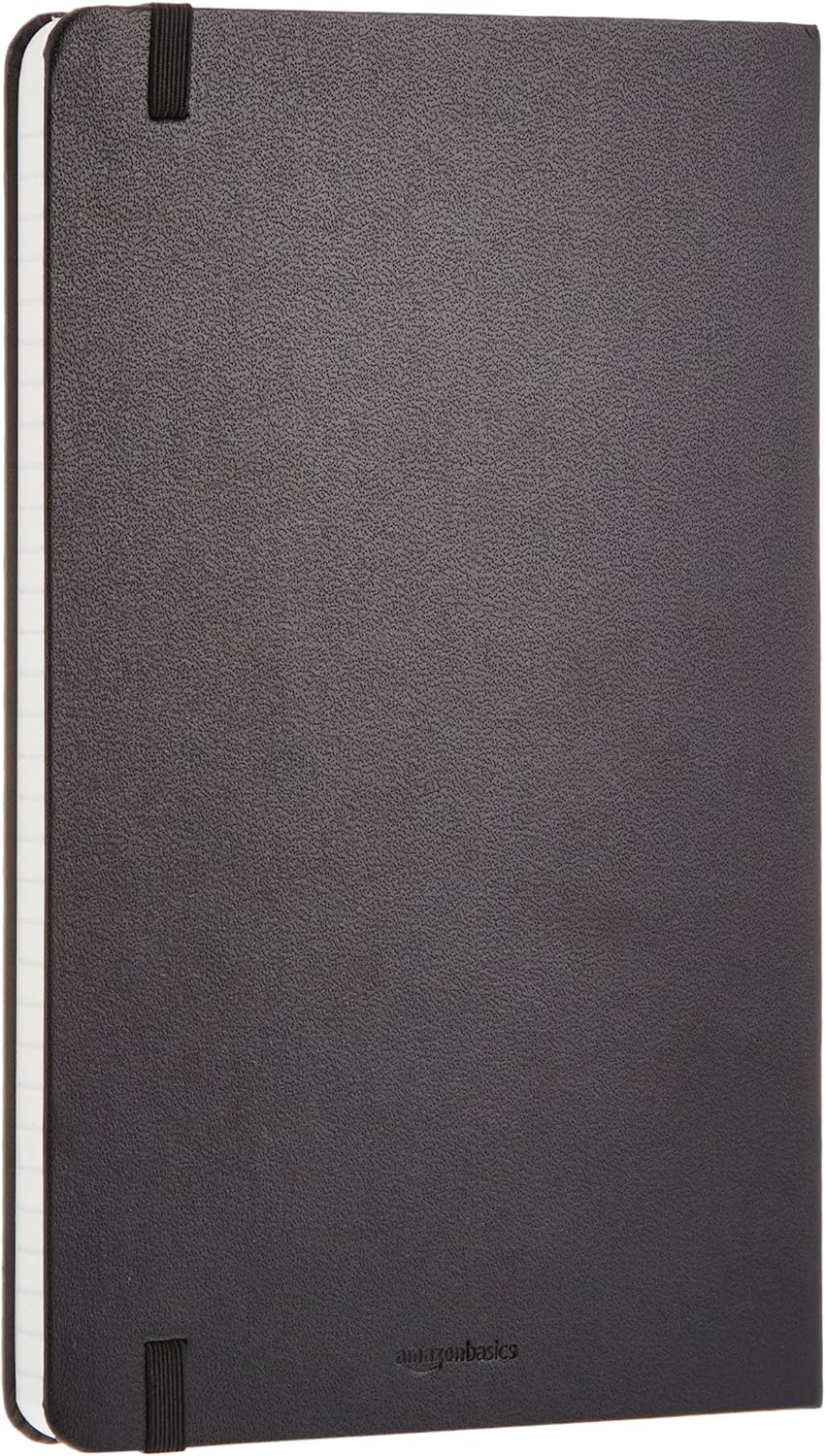Amazon Basics Classic Grid Notebook, Graph Ruled, 240 Pages, Black, Hardcover, 5 x 8.25-Inch
