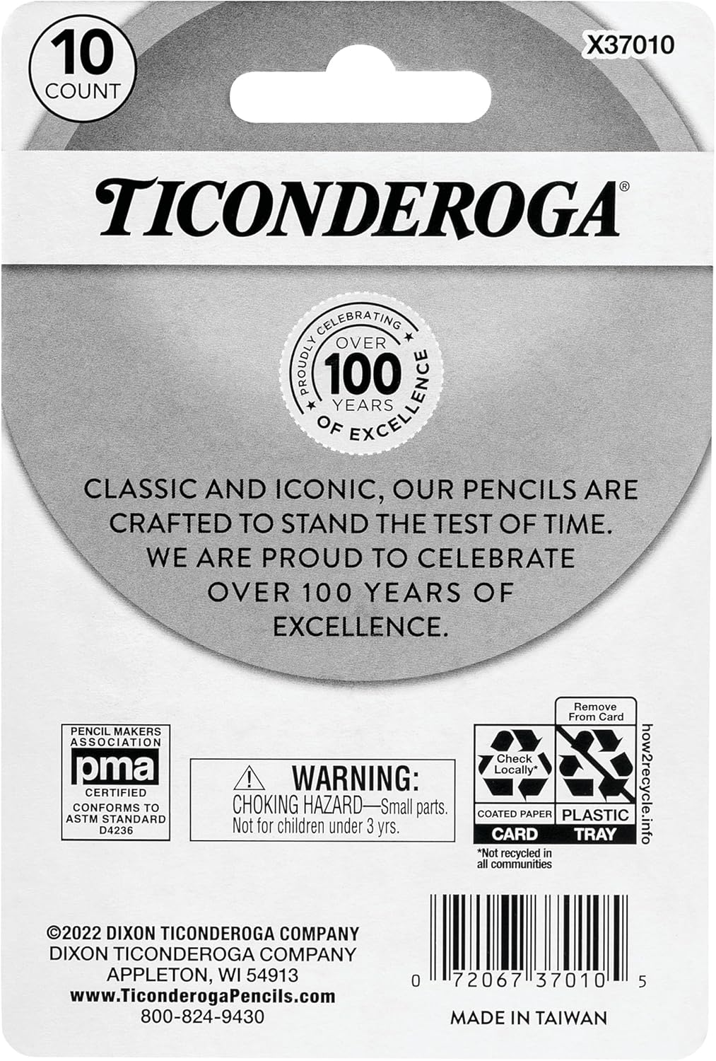 Ticonderoga Pencil Cap Erasers, Assorted Pastel Colors, 10 Count