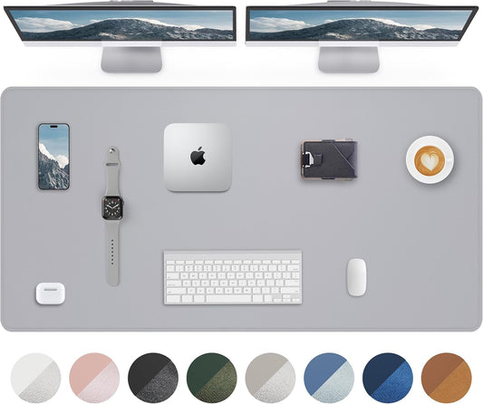 Large Desk Mat 55"x24" - Premium Non-Slip Desk Pad, Waterproof and Scratch-Resistant Office Desk Protector, Large Desk pad Workspace Mat for Home and Office(Light Grye)