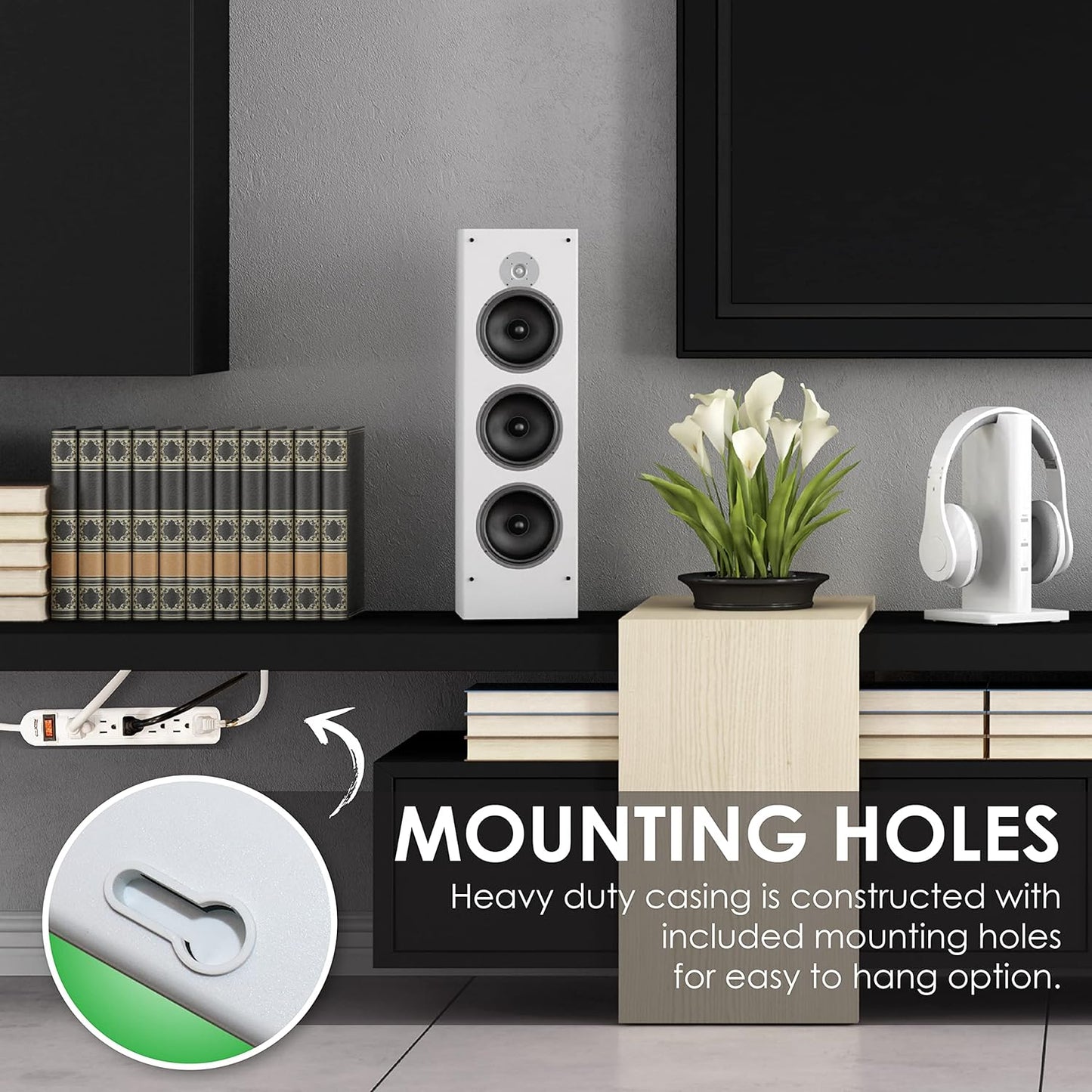 Digital Energy 6-Outlet Surge Protector Power Strip with 25-Ft Long Extension Cord, White, ETL Listed, UL Standard