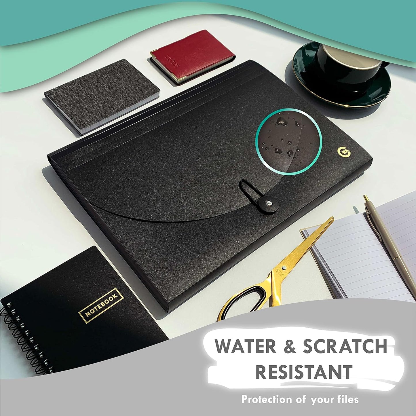 CNK File Folders Organizer with 13 Pockets Accordion Expanding Folder For Documents Receipt Document Paper Pocket Filing Products Accordian Important expandable holder files alphabetical Labels Letter