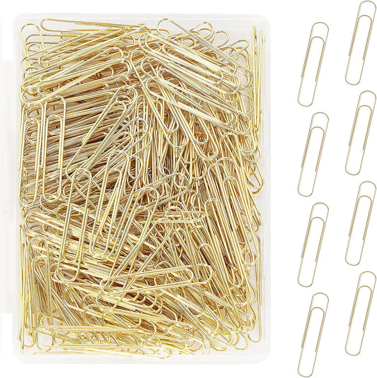 Jumbo Paper Clips, 200pcs 2 Inch Paper Clip, Large PaperClips, Stainless Steel, Paperclip for Paperwork Office School Home and Personal Use (Golden)