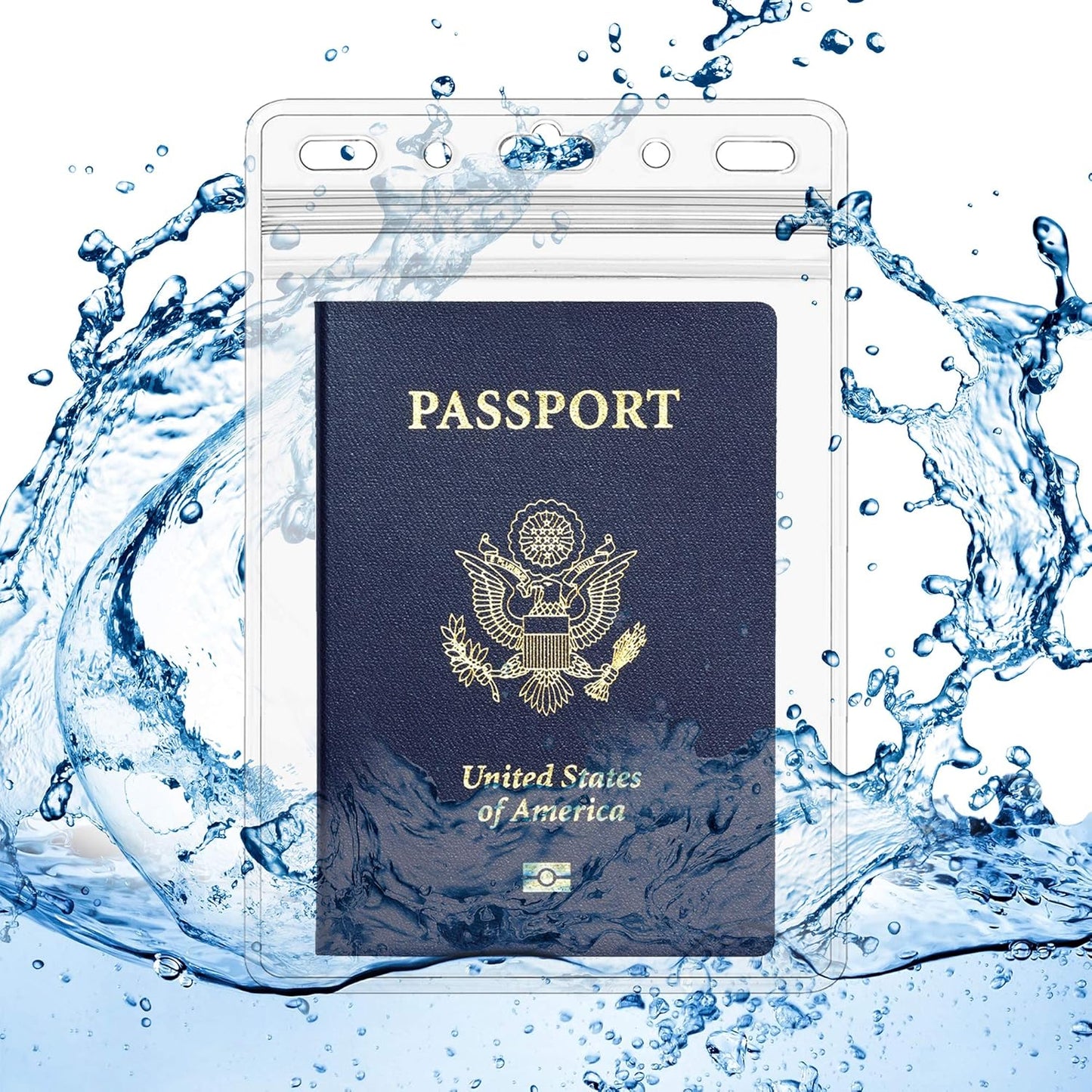 Claev Fast Seal Vertical 4x6 Passport & Card Holders (4x6 Extra Large (XXL), 50 Pack), Clear Waterproof ID Plastic Name Card Badge Holders for Travel, Conferences, Conventions