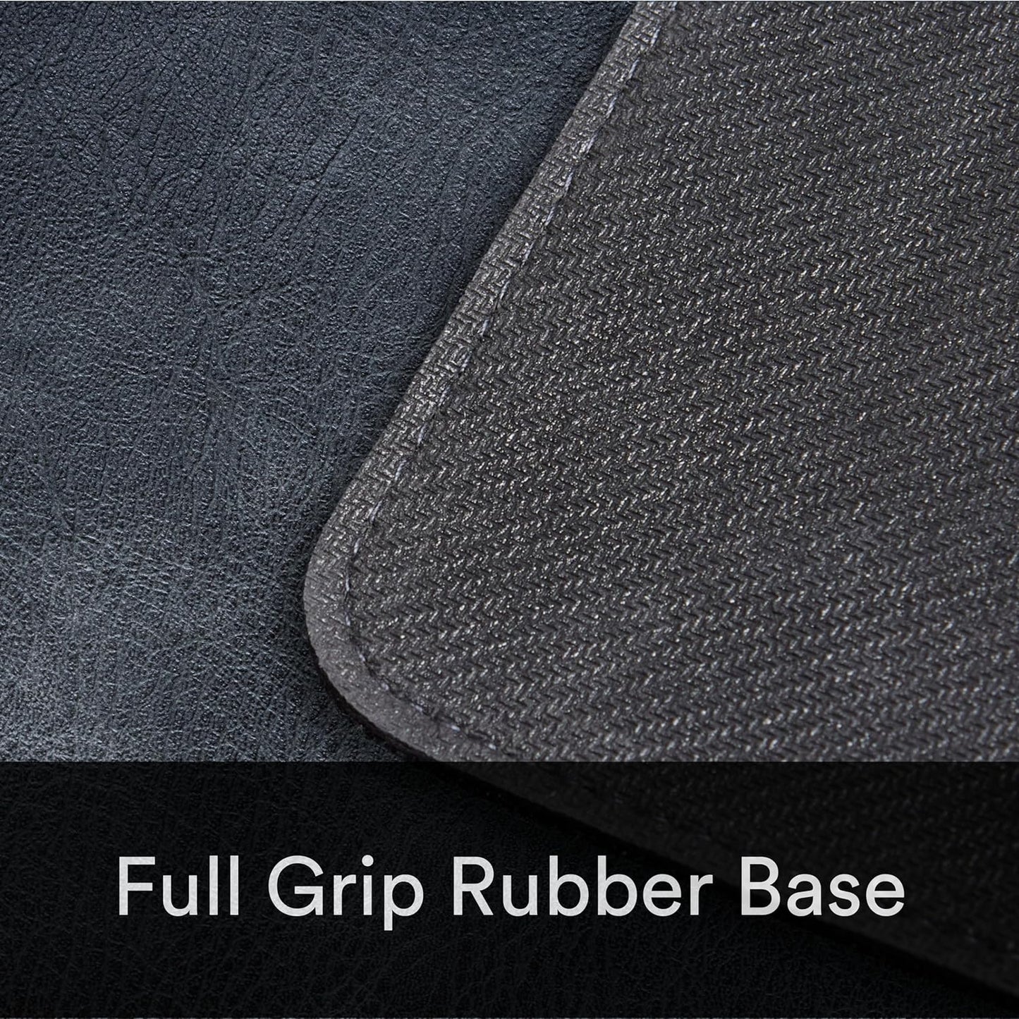 Premium Distressed Faux Vegan Leather Desk Mat | Multifunctional Desk Pad for Home Office | (Black/Grey, 12" x 27.5")