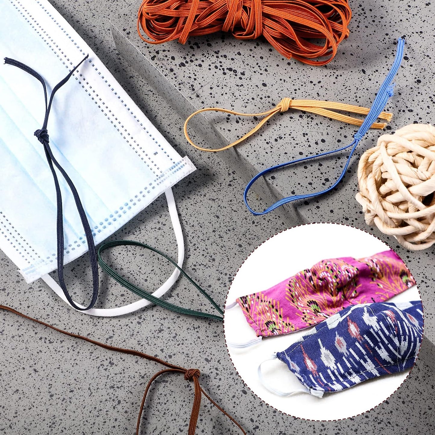 WILLBOND 12 Rolls Colorful Elastic Band Folding Elastic Cord Heavy Duty Stretch Band Knitted Flat Band for Sewing Crafts DIY Comforter Cuffs(1/8 Inch X 106 Yard,Retro Colors)