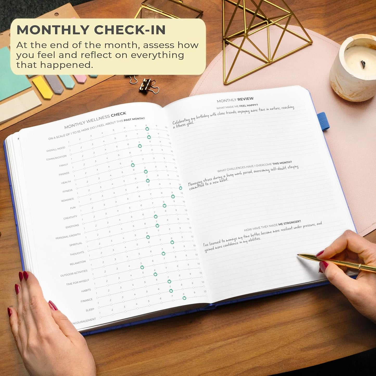 Clever Fox Gratitude Journal Large – Happiness, Positivity & Affirmation Journal – Inspirational Daily Notebook, 3 Months, 8.3x11” (Mystic Blue)