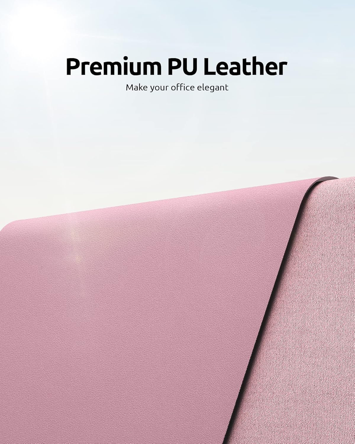 YSAGi Leather Desk Protector, Office Mat, Large Mouse Mat, Non-Slip PU Leather Blotter, Laptop Pad, Waterproof Writing Pad for Office and Home (Pale Mauve, 31.5" x 15.8")