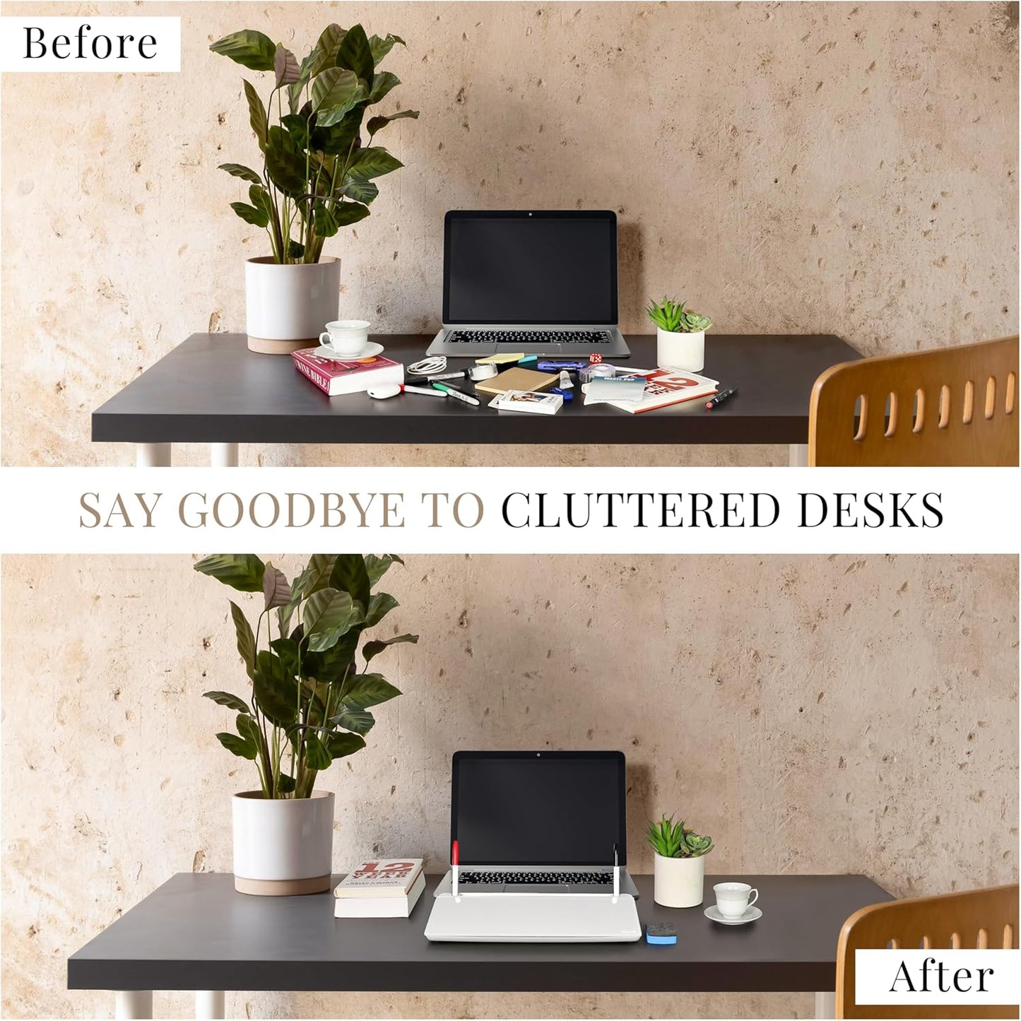 Birch Desktop Whiteboard with Storage & Multiple Markers Surface Desktop Glass Dry Erase Board Desk Top White Board Dry Erase Notepad Desk White Board Tabletop Desk Whiteboard (Cloud)