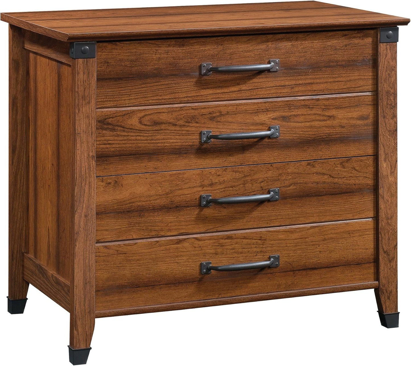 Sauder Carson Forge 2 Drawer Lateral File Cabinet, Rustic Vintage Style Filing Drawers, in Washington Cherry