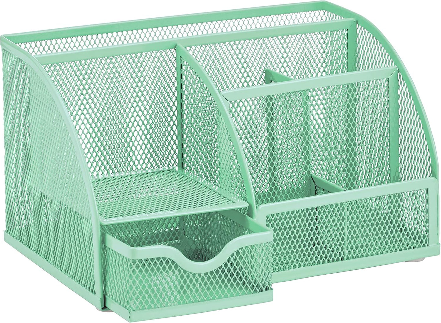Annova Mesh Desk Organizer Office with 7 Compartments + Drawer/Desk Tidy Candy/Pen Holder/Multifunctional Organizer (Green23)