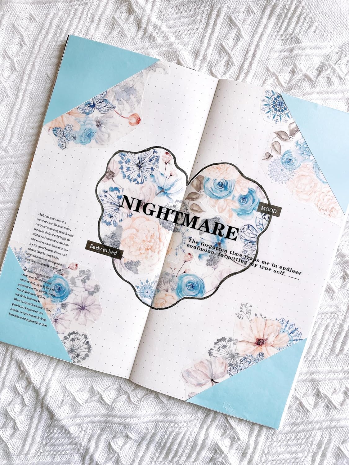 WT Frozen Wide Washi Tape, Single Roll, Original Designs, Pastel Vintage Floral Decorative Tape, Adhesive Paper Tape for Junk Journals, Scrapbooks, Bujo, Planners, DIY Crafts, Gift Supplies