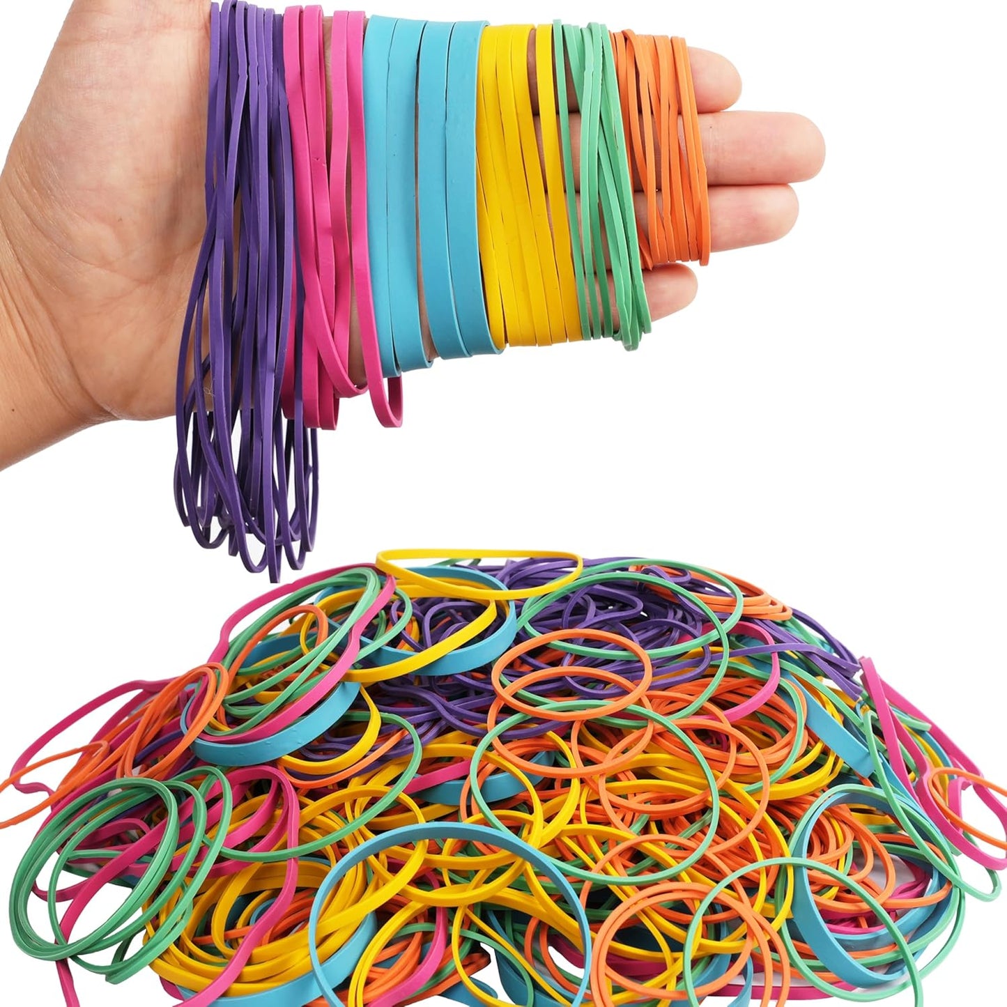 AMUU Rubber Bands Assorted Size Multicolor 0.5 lb size#16,size19,size33,size64,size117,size 4.8in
