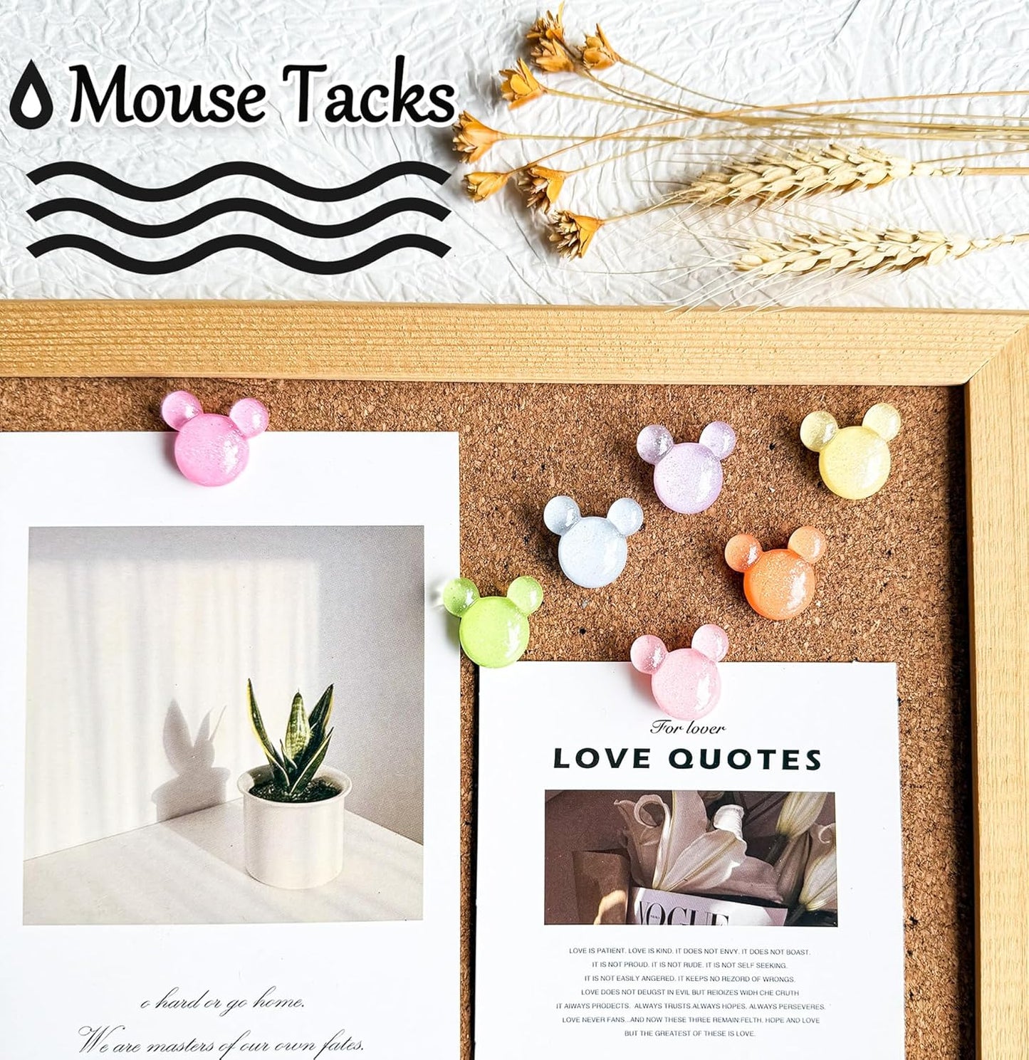 30Pcs Push Pins,Decorative Push Pin,Cute Thumb Tacks Cute Office Decor for Cork Board Bulletin Board,Desk Accessories Aesthetic,Classroom Decor,Business Home Decor（30-Mouse）