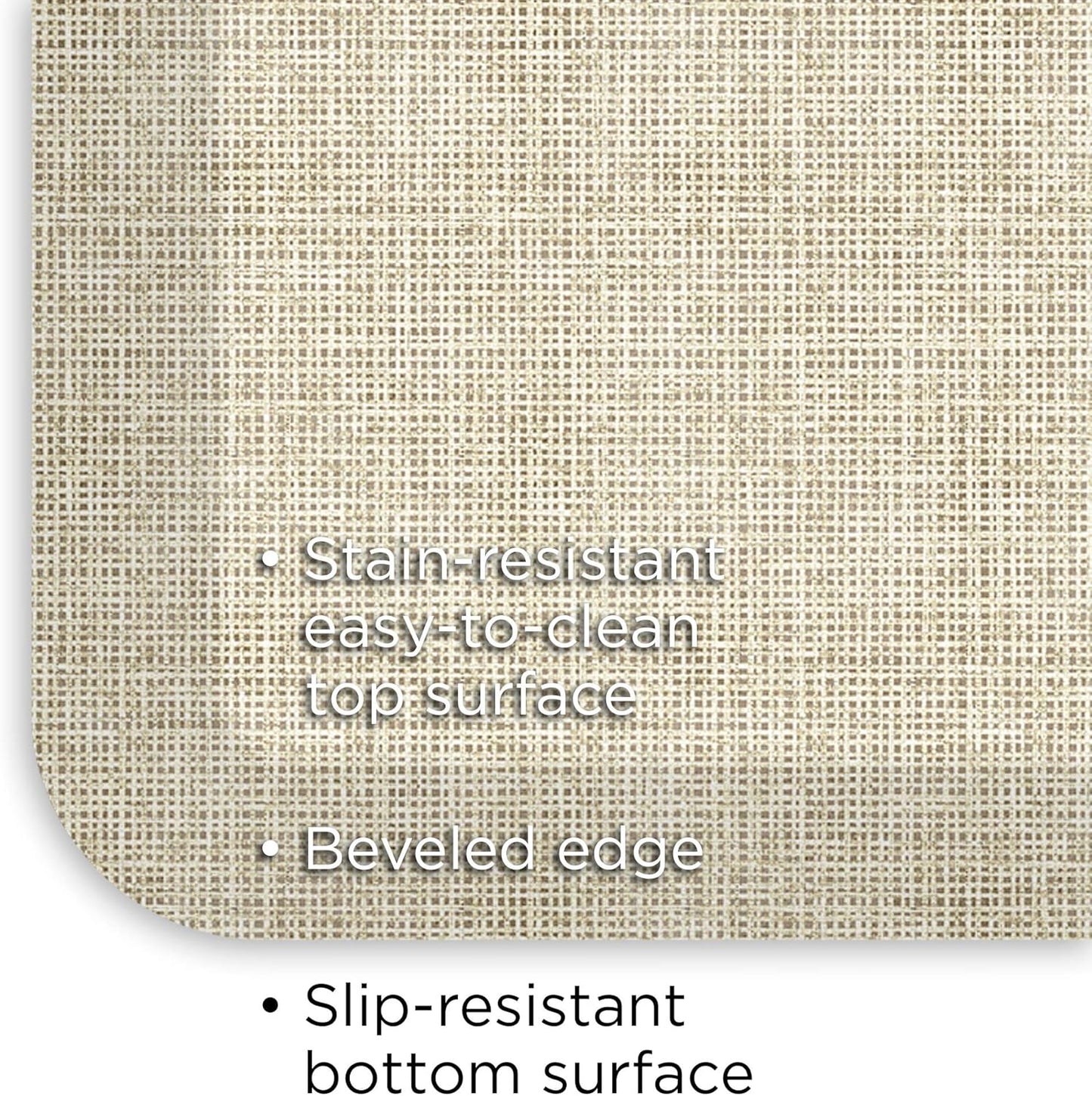 GelPro Decorative Foam Floor Mat, 30" x 108", Tweed Antique White