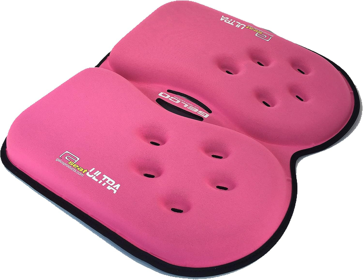 GSeat Ultra Large Gel and Foam Coccyx Seat Cushion for Back Pain Relief, Sciatica, Low Back, Tailbone-Pain, Pressure Relief, Seat Pad for Office, Home, Driving, Meditation Anywhere You Sit (Pink)