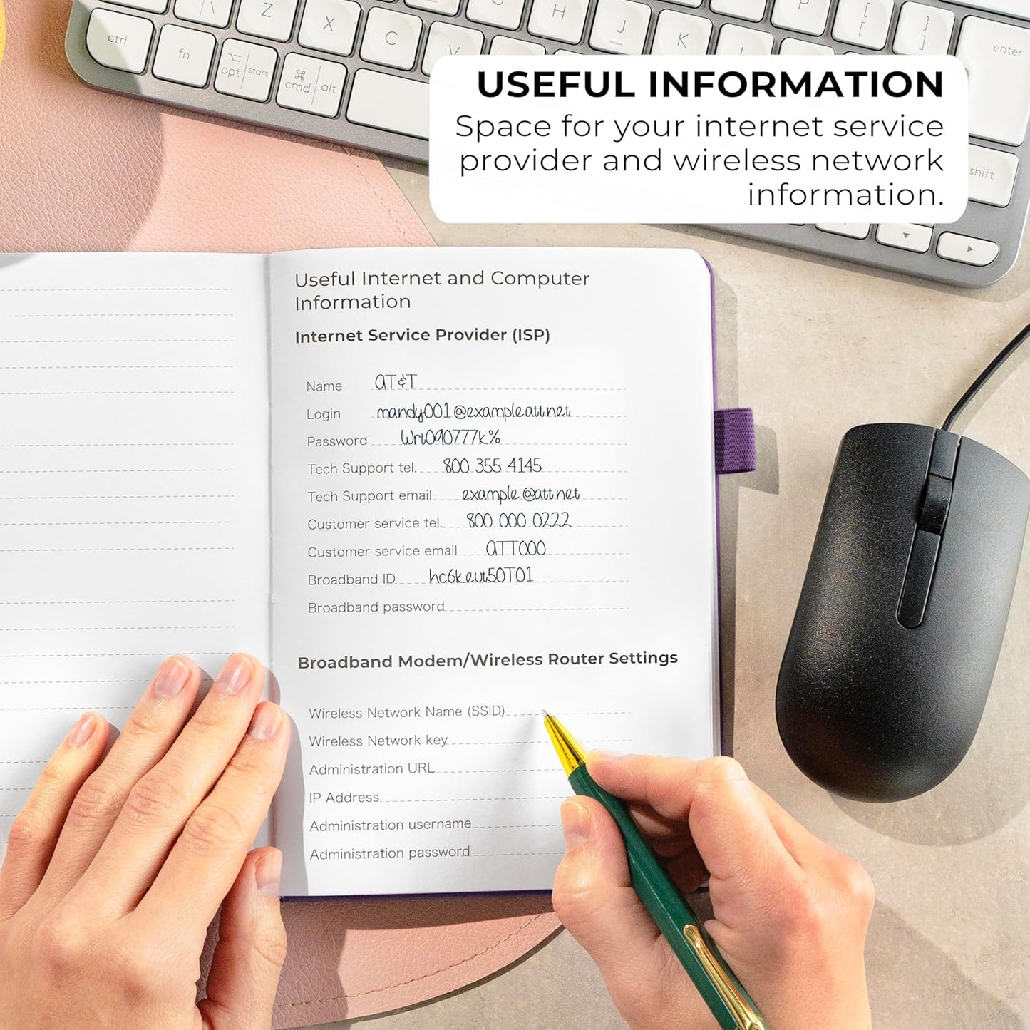 Clever Fox Password Book with alphabetical tabs. Internet Address Organizer Logbook. Medium Password Keeper for Website Logins (Purple)