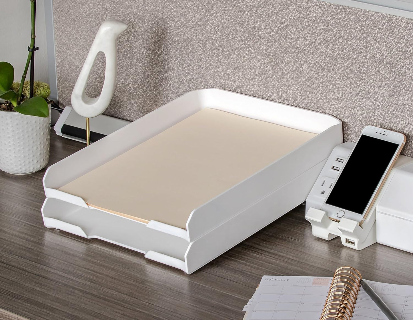 Bostitch Konnect™ Letter Tray, Fits 9.75" x 12" Sized Documents, Low Profile (KT-Tray-White)