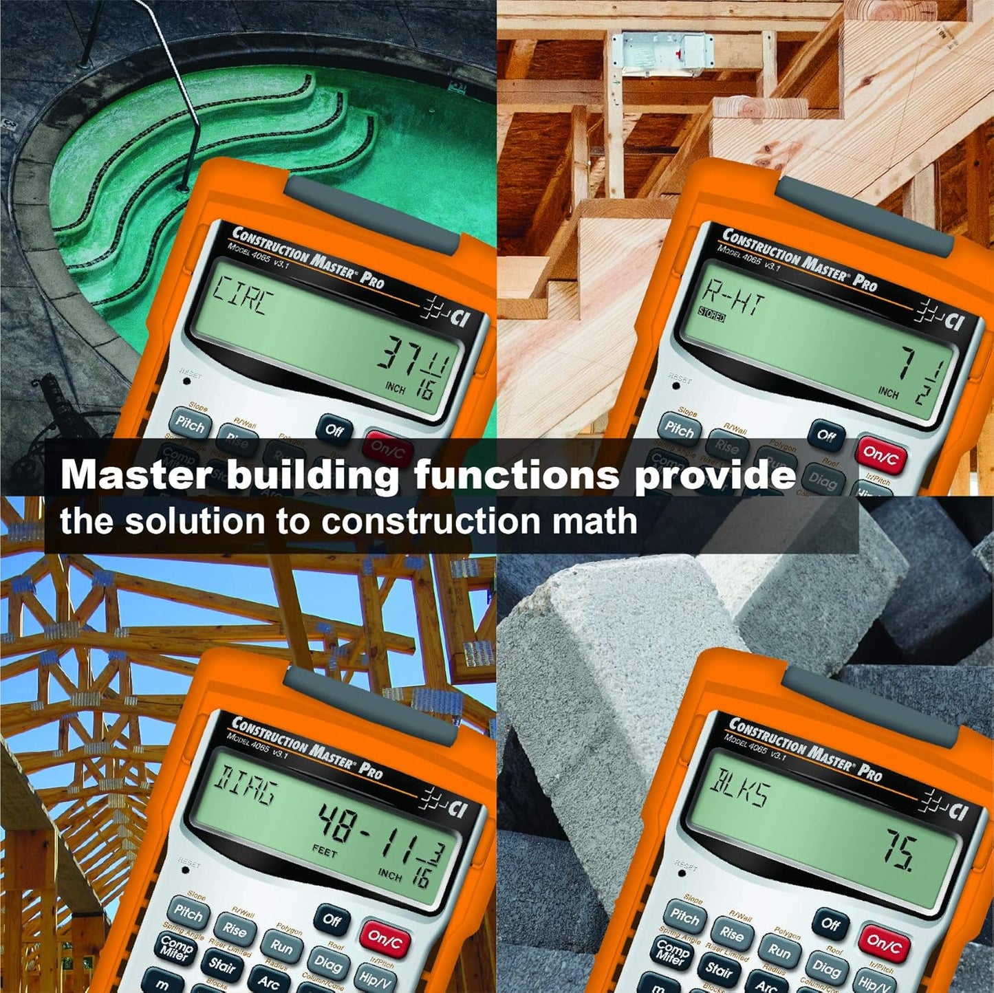 Calculated Industries 4065 Construction Master ProCalculator & 6025 Scale Master Pro Digital Plan Measure Take-Off Tool | 72 Built-in US Imperial, Metric Scales | 6 Custom Scales