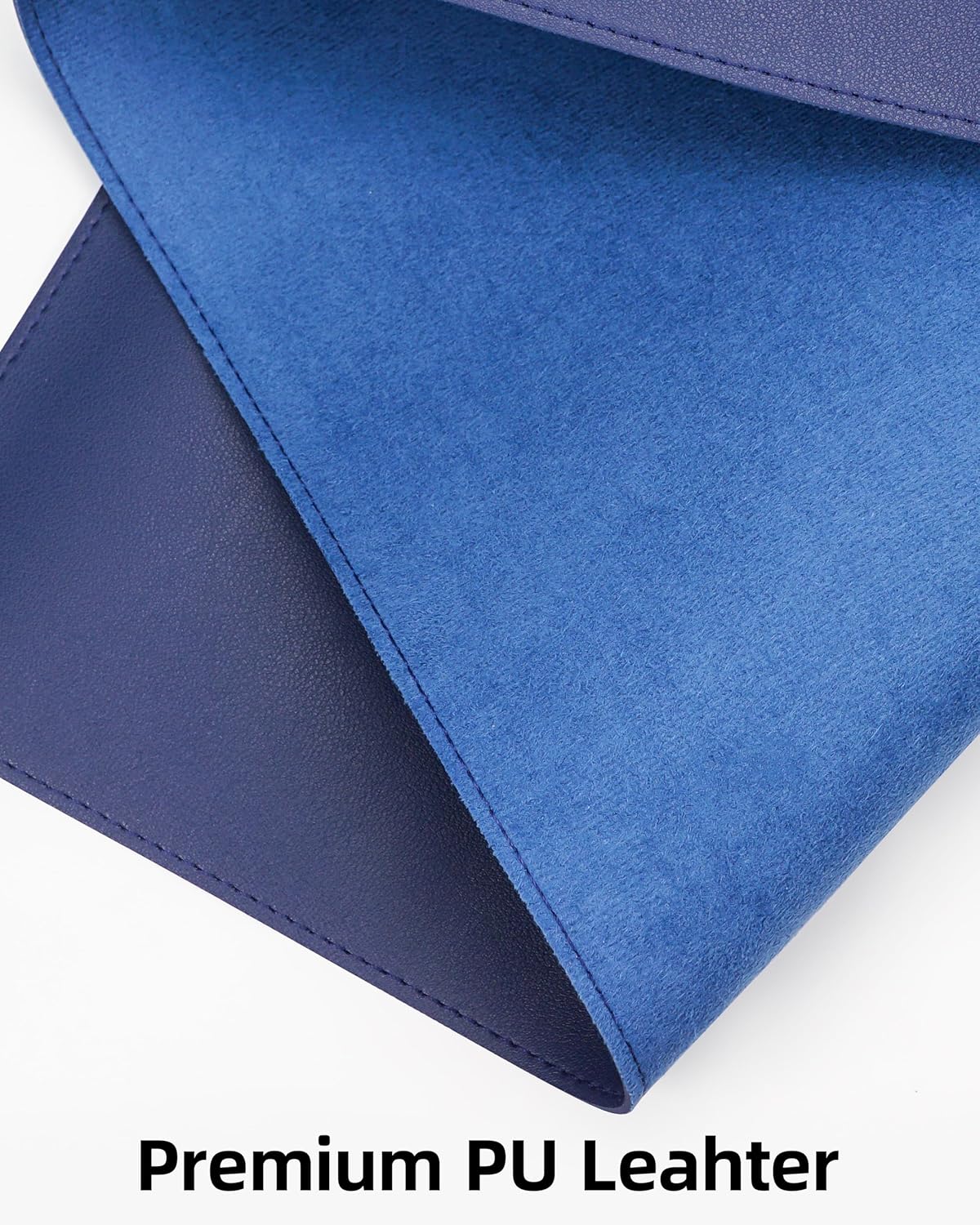Leather Desk Pad Protector,Office Desk Mat,Large Mouse Pad, Non-Slip PU Leather Desk Blotter,Desk Pad,Waterproof Desk Writing Pad for Office and Home (Blue,31.5" x 15.7")