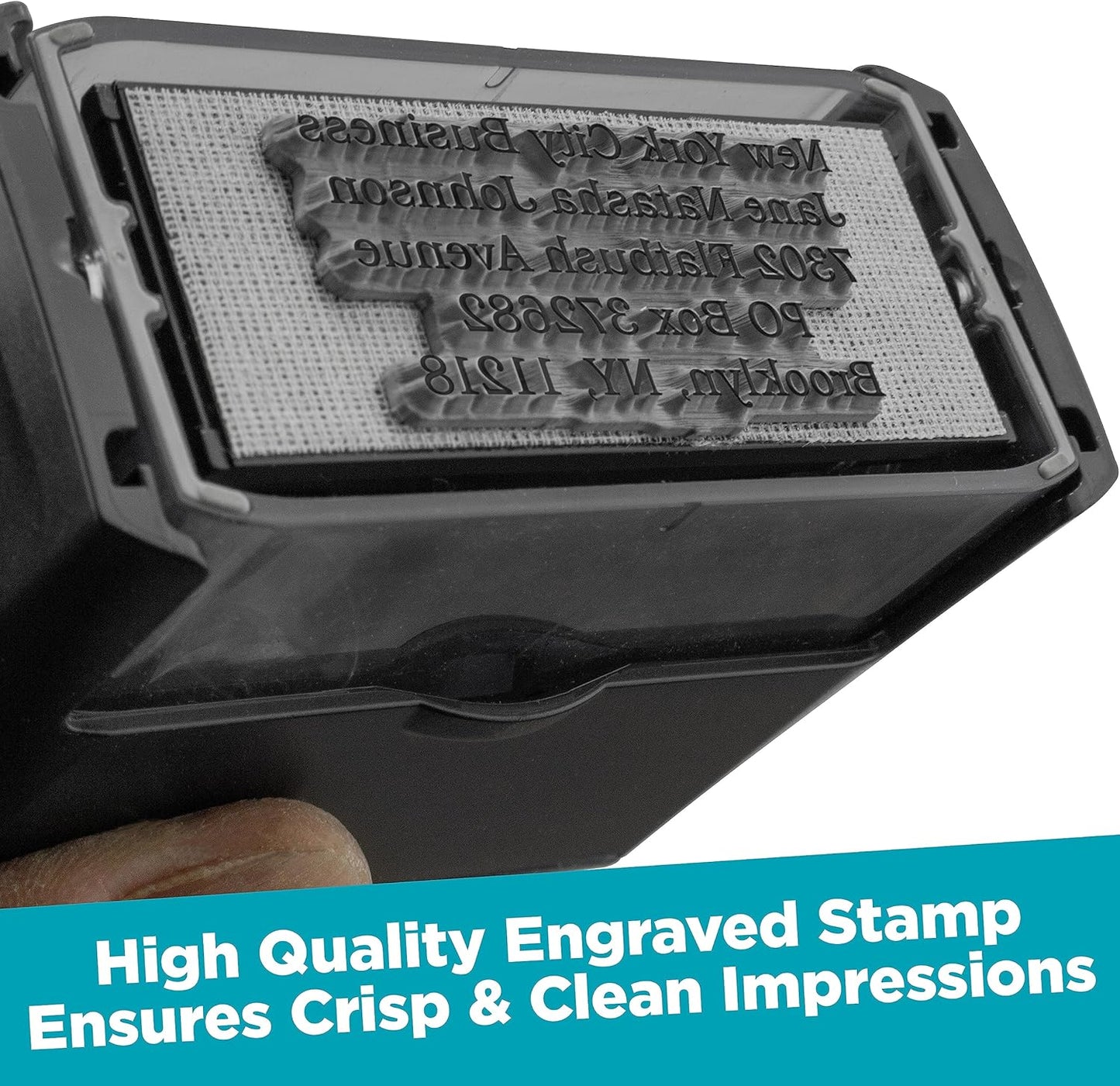 MaxMark Customized Self Inking Stamp - Up to 6 Lines of Text - X-Large Size - Choose from 15 Ink Colors