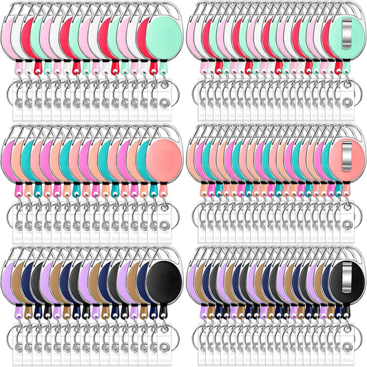 Honoson 30 Pcs Heavy Duty Retractable Badge Reels Batch ID Badge Holder Retractable Clip Bulk Key Holder with Ring for Office Worker Employee, Doctor Nurse Gifts (Vibrant Color)