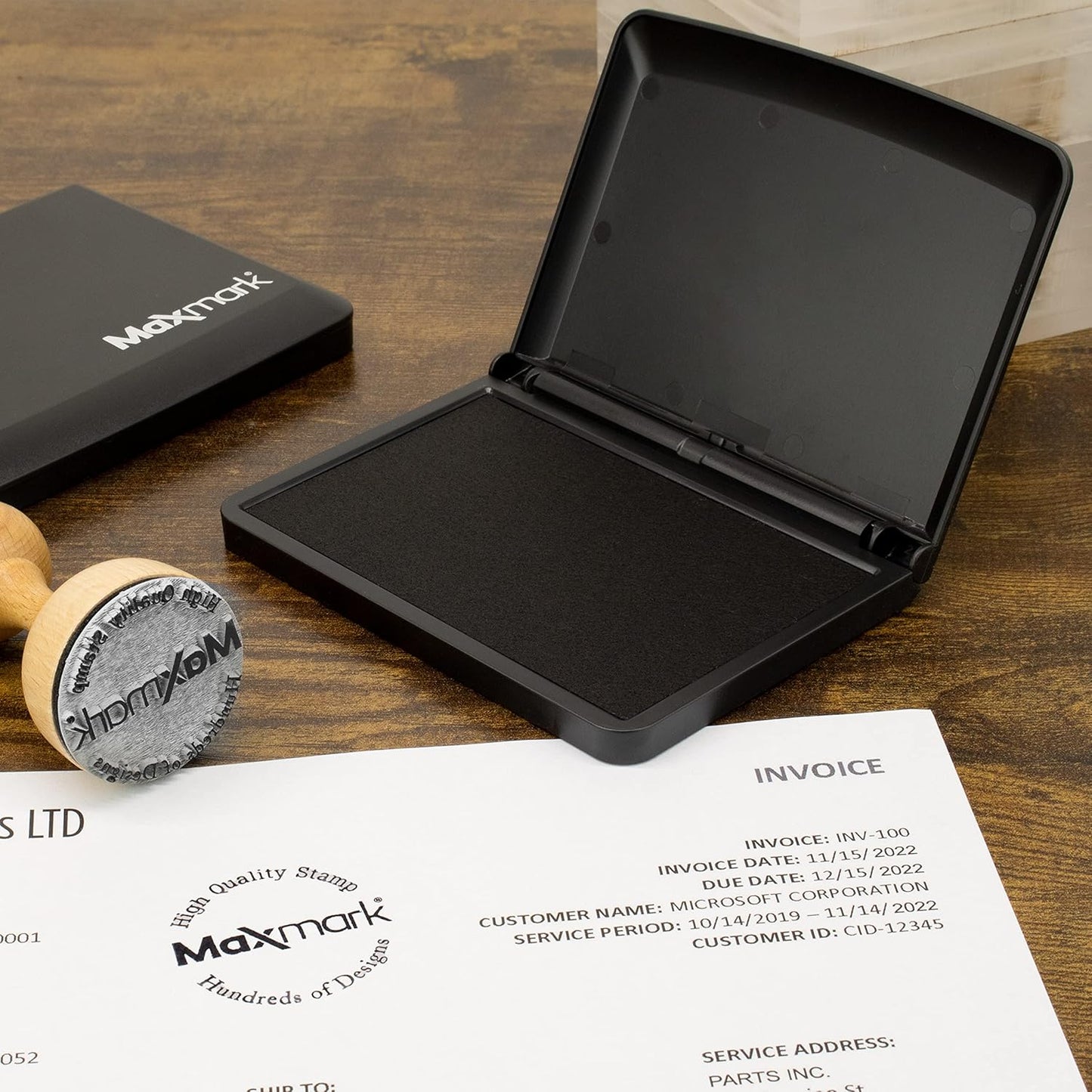 MaxMark Large Dry Stamp Pad - 2-3/4" by 4-1/4" - Premium Quality Felt Pad