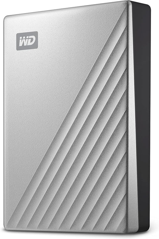 Western Digital 4TB My Passport Ultra for Mac Silver Portable External Hard Drive HDD, USB-C and USB 3.1 Compatible - WDBPMV0040BSL-WESN