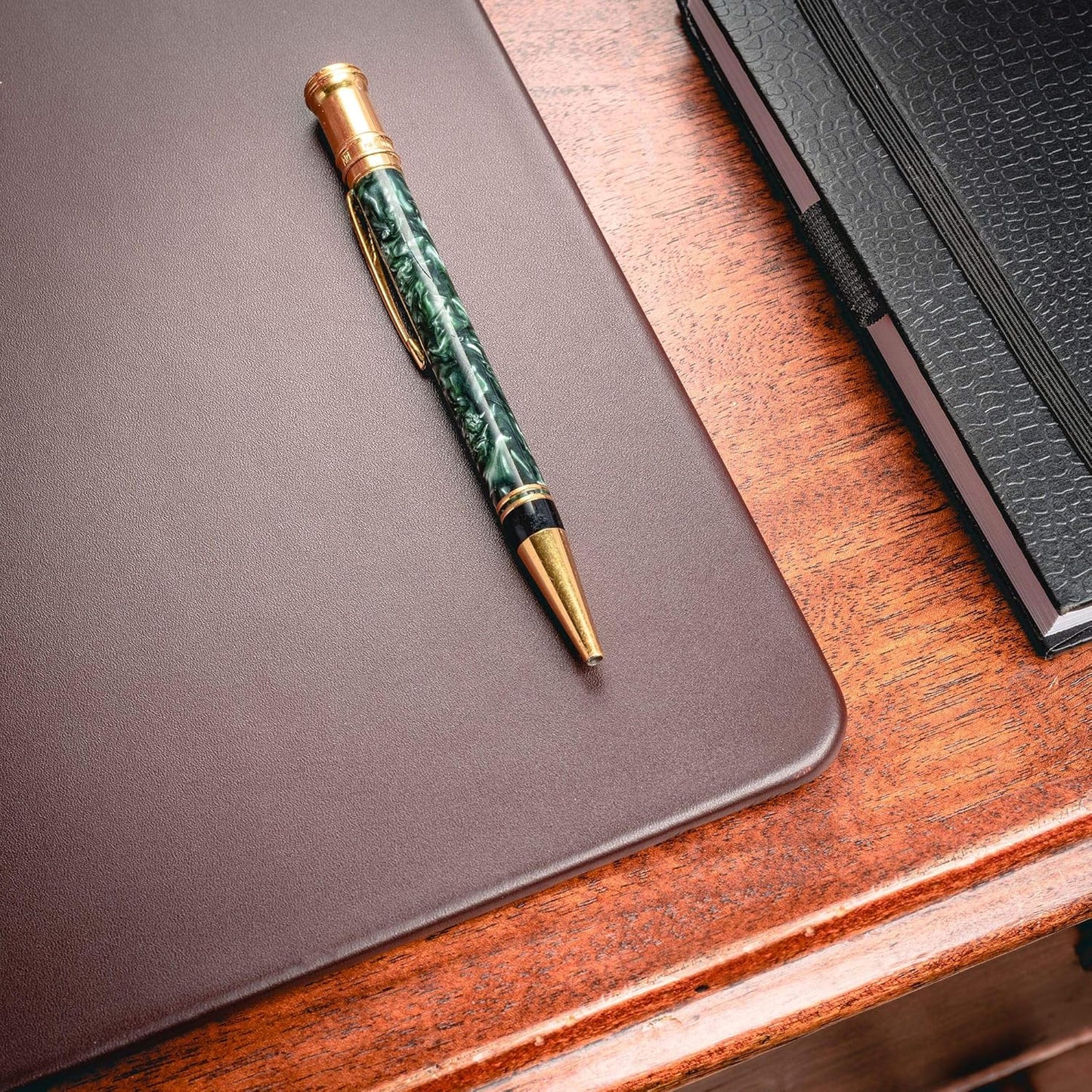 Dacasso Classic Leather Mat Desk pad, 34" x 20", Chocolate Brown